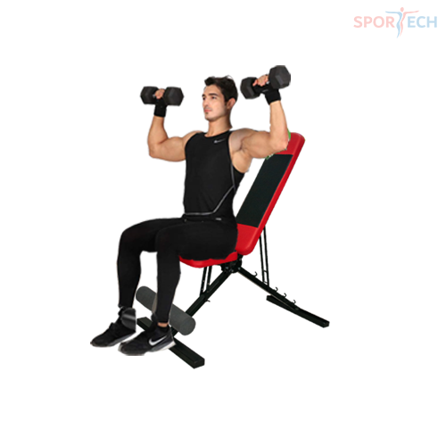 SPORTECH-Pro-Bench-press-black-red-with-young-man-exercise